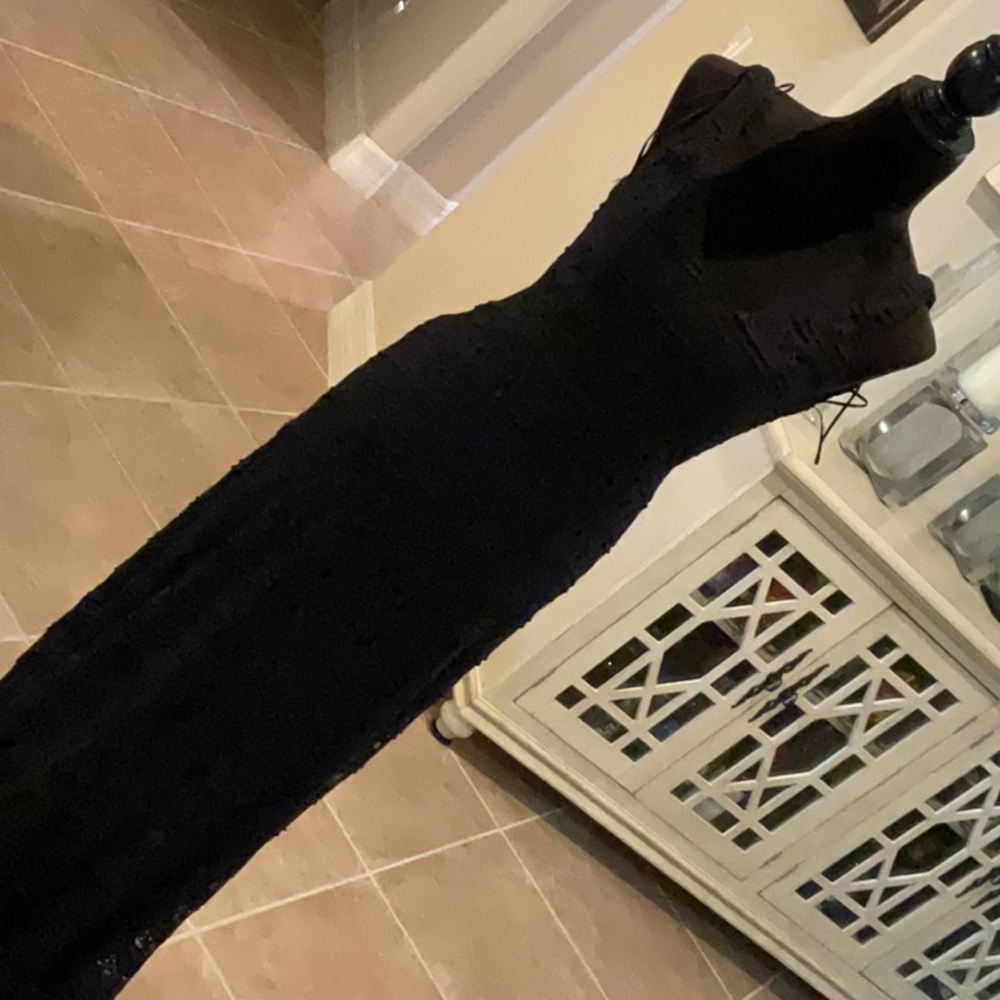 show me your Mumu love long dress, back zip, open back, black, size small